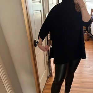 KERISMA Black Mock Neck Oversized Ribbed Sleeve Sweater Women ONE SIZE new